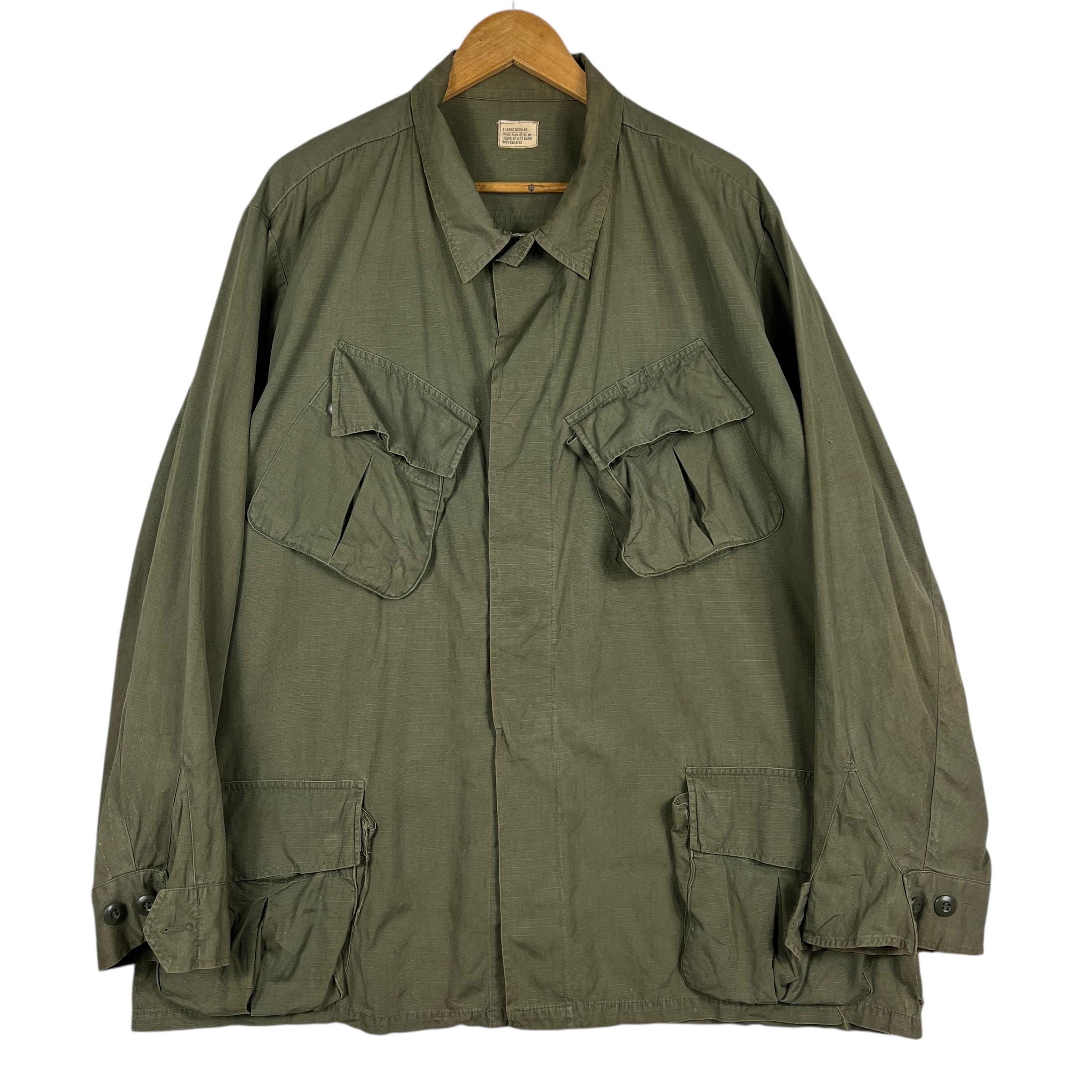 Vintage US Army Jungle Fatigue Jacket Tropical Combat Poplin