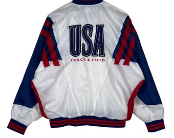 Vintage 90-tals Nike Olympic USA Track & Field vindjacka - Storlek M herr