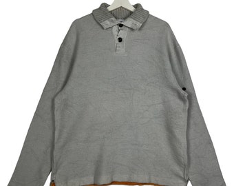 Vintage 90s Stone Island High Colar Jumper Sweatshirt Made In Italy