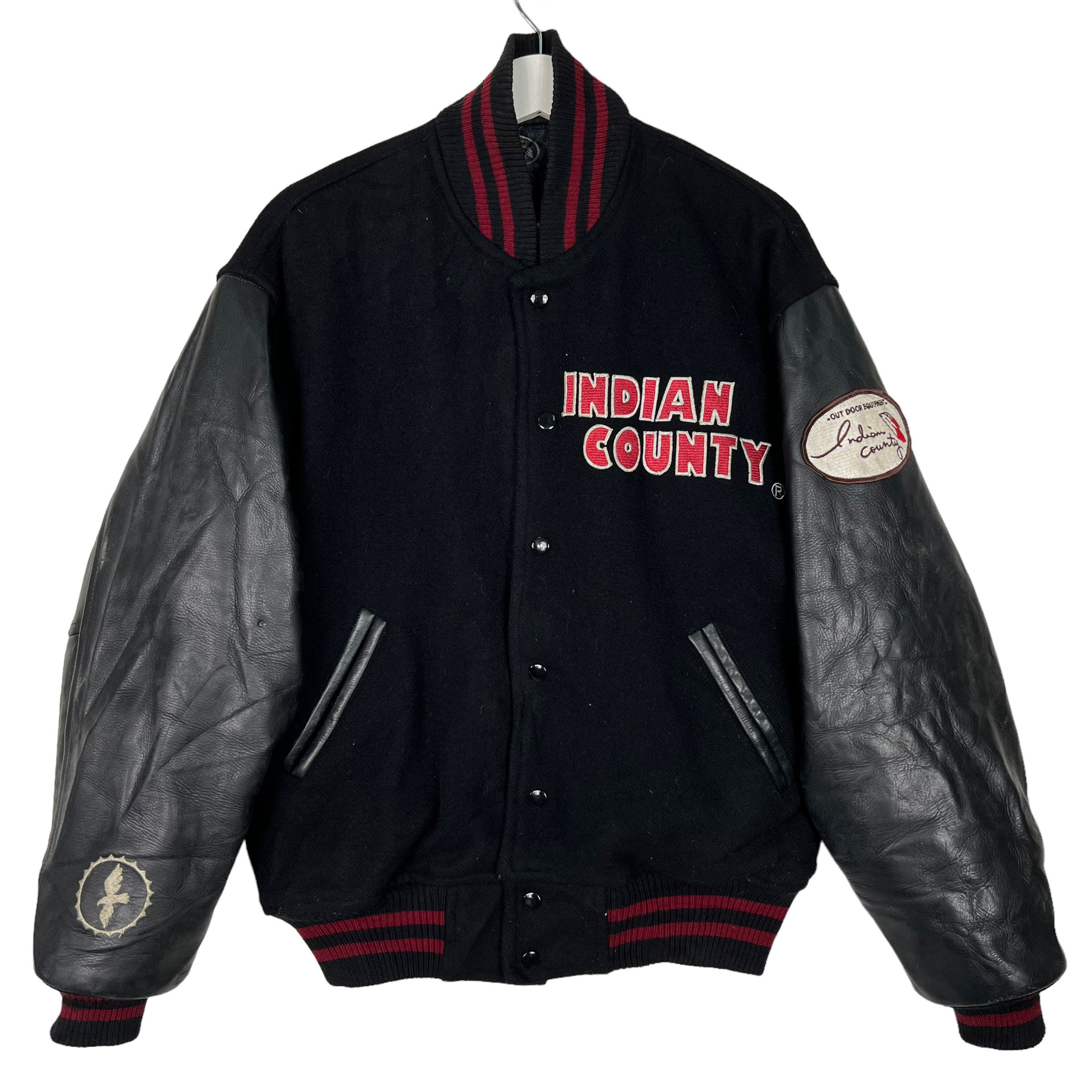 80s Vintage County Leather Man Varsity Bomber Jacket - Etsy