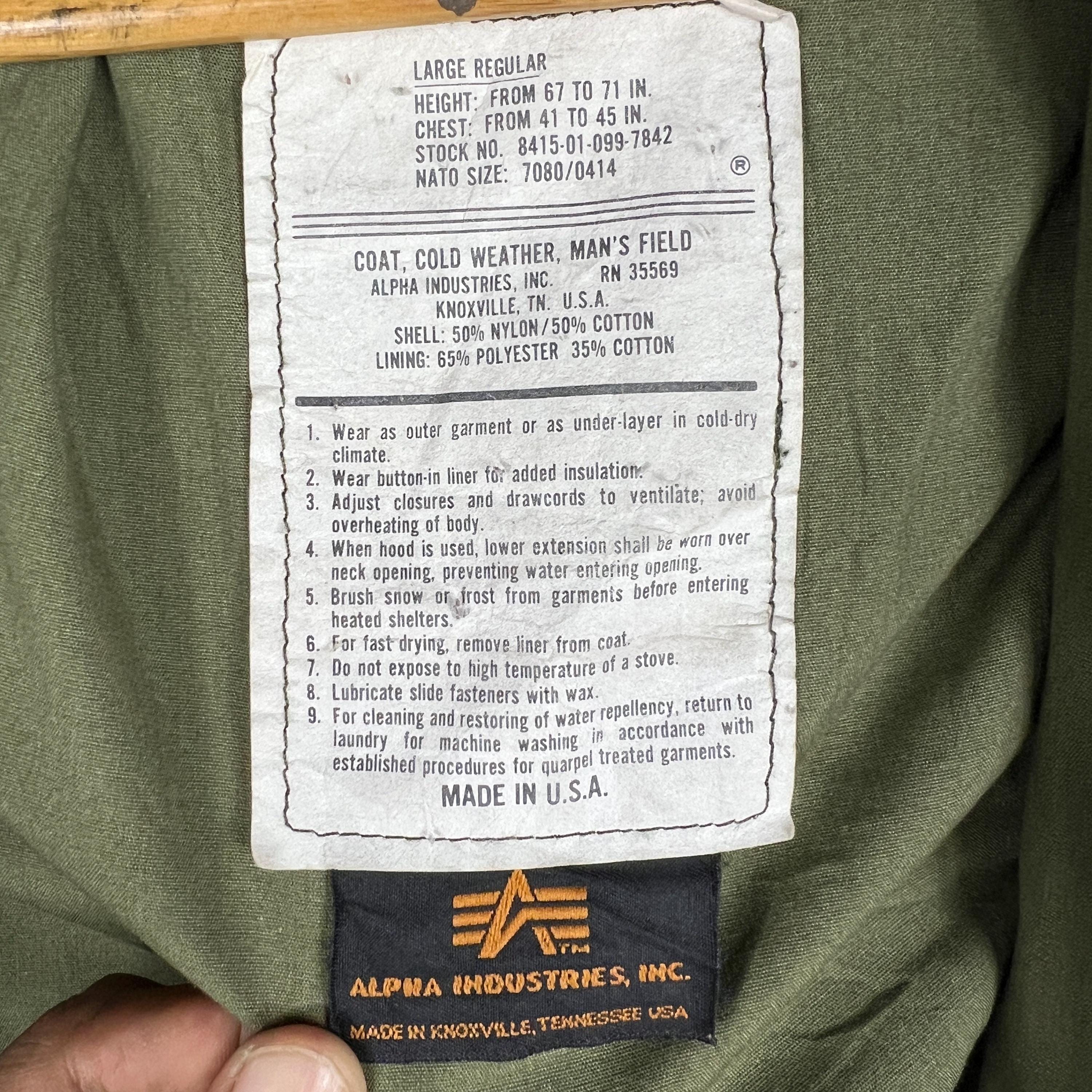 Vintage Alpha Industries M-65 Military Field Jacket - Scovill