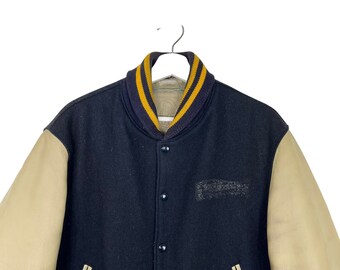 Pick Rare Vintage Golden Bear Varsity Bomber Jacket Made in Usa