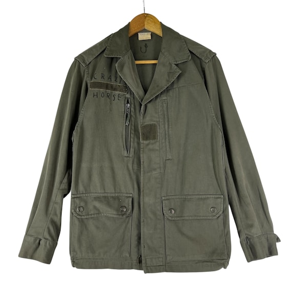 80s Vintage Neil Young Crazy Horse French Army Jacket - Size M