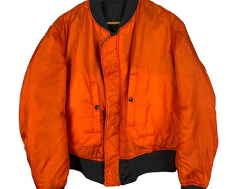 70s 80s Vintage Alpha MA-1 Reversible Bomber Jacket Made in Usa - Etsy