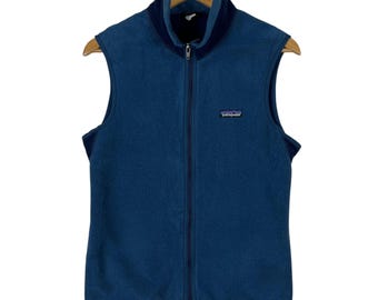 FA99 Vintage Patagonia Fleece Tank Top Zip Up Made In Usa - Size S