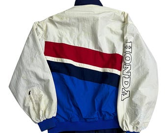 80s Vintage Honda Racing Team Reversible Bomber Jacket Size L Made