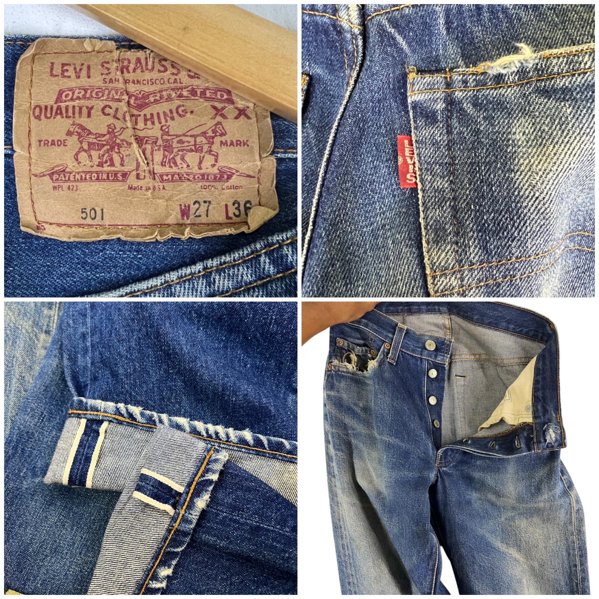 Vintage Levis 501 Big E Redline 555 Button Denim Jeans Made