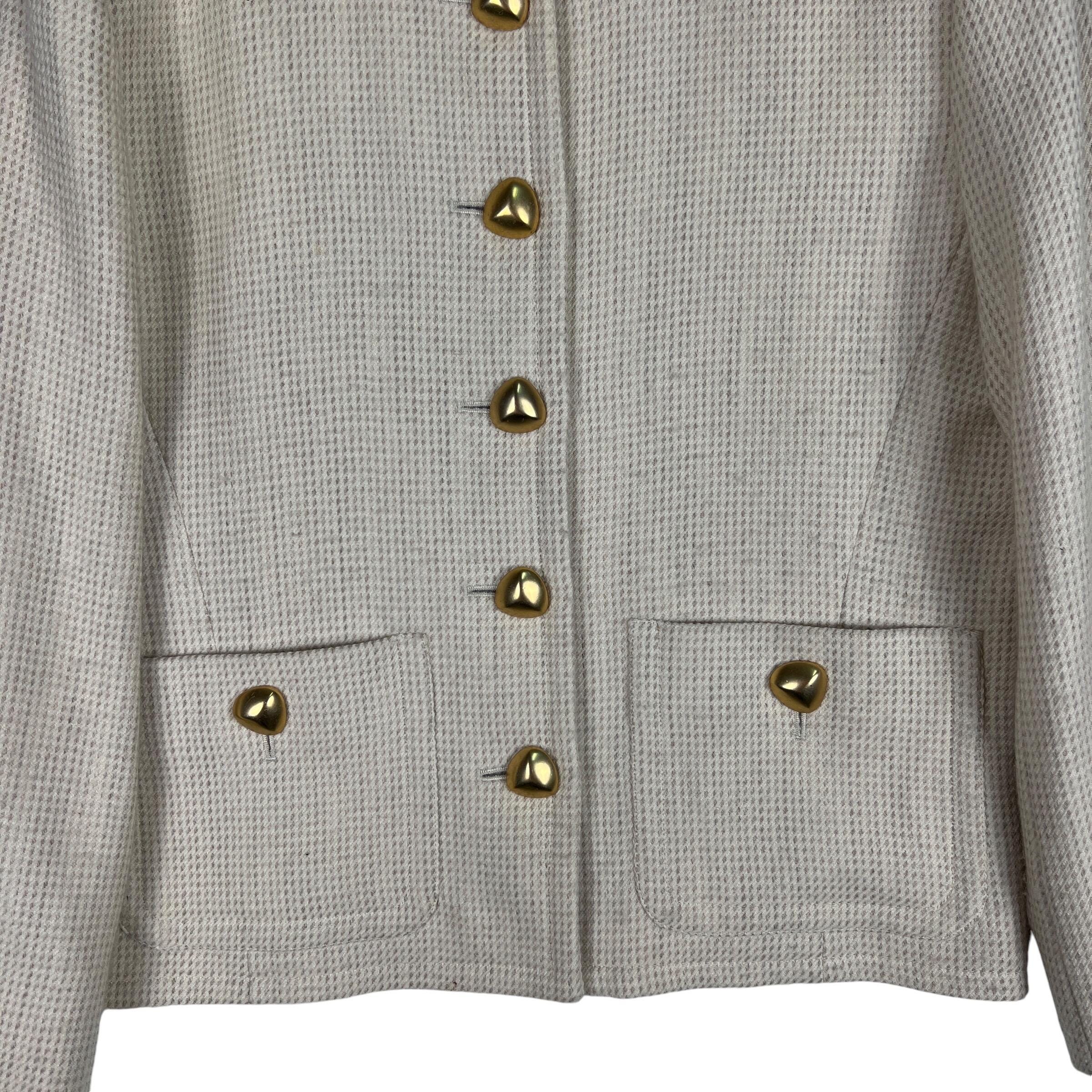 Vintage 80s Yves Saint Laurent Variation Tweed Jacket - Made in