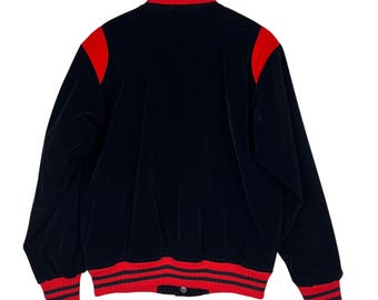 80s Vintage Mizuno Worldwin Velvet Stadium Bomber Jacket Size L