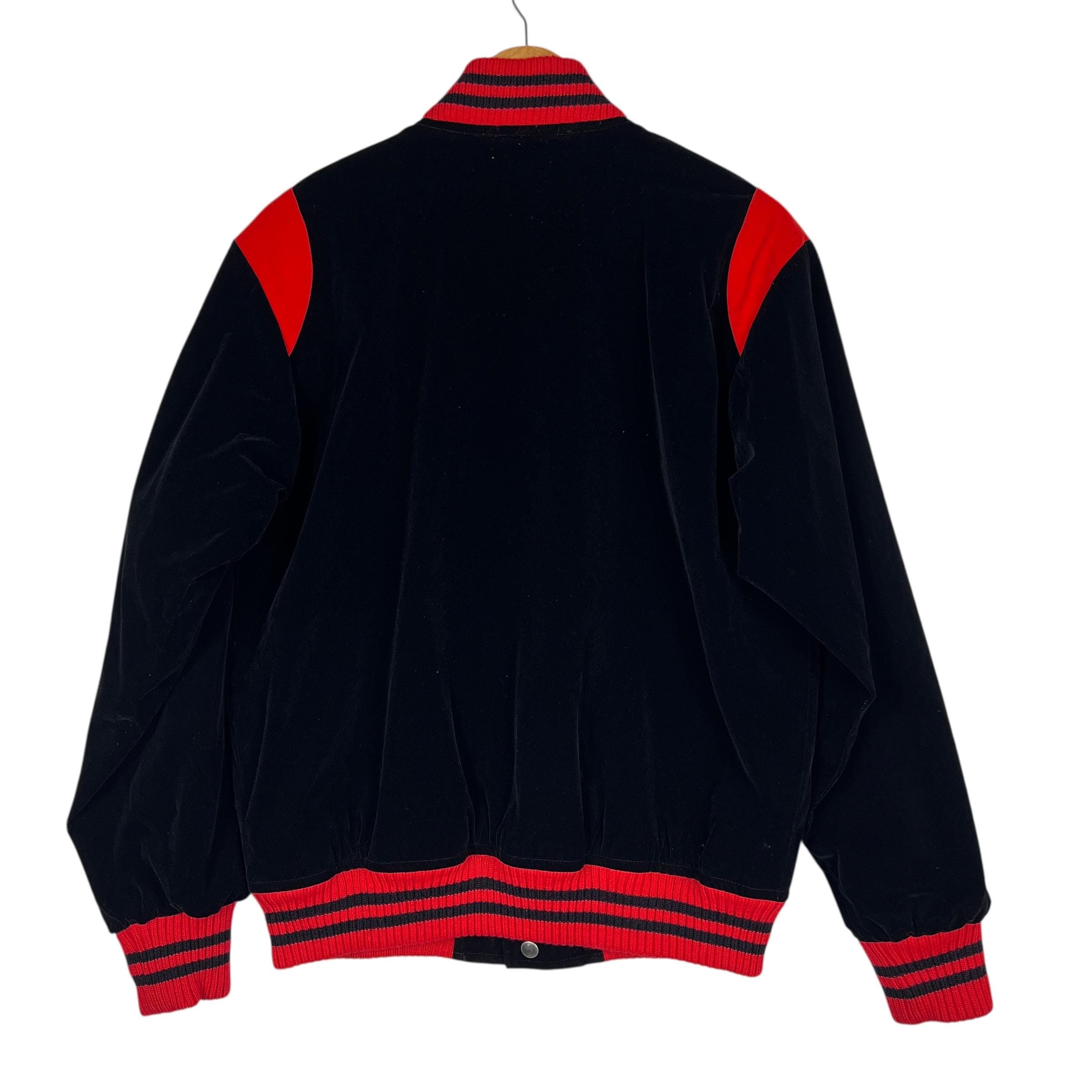 80s Vintage Mizuno Worldwin Velvet Stadium Bomber Jacket Size L