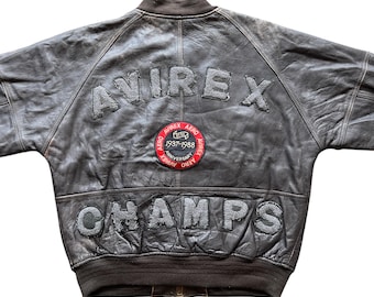 1988 Vintage Icon avirex leather varsity jacket Rayon Lining - Size M