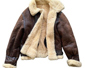 80s Vintage Type B-3 Aviation Usaf Style Shearling Jacket Made In Korea - Size M