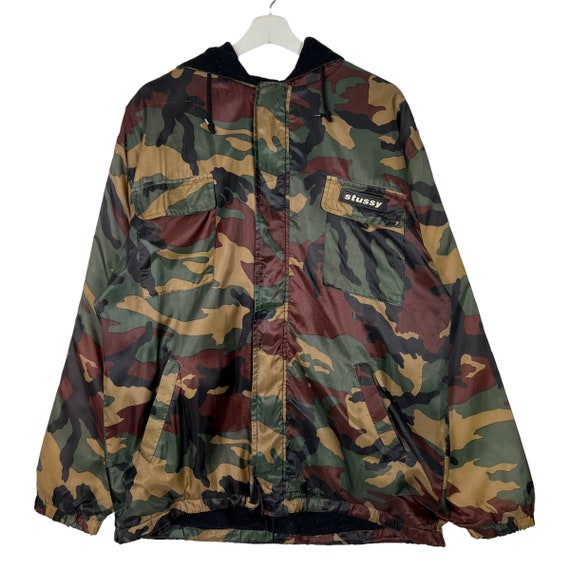 Vintage Stussy Camo Light Jacket - Size L - Etsy