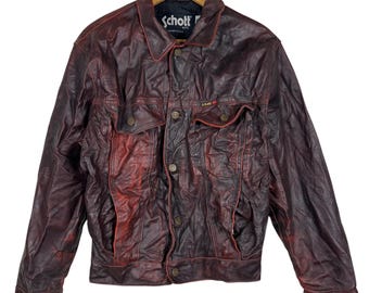 Vintage Men's Schott N.Y.C. U.S. 740N Brown Pea Jacket Size 46 Sea