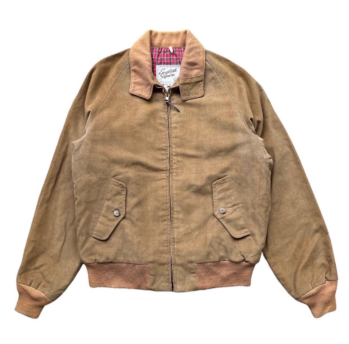 70s 80s Vintage English Squire Corduroy Harrington Jacket Made in