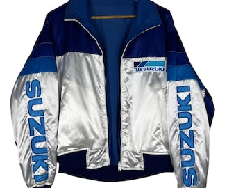 Vintage Suzuki Racing Team Reversible Bomber Jacket Made in Japan