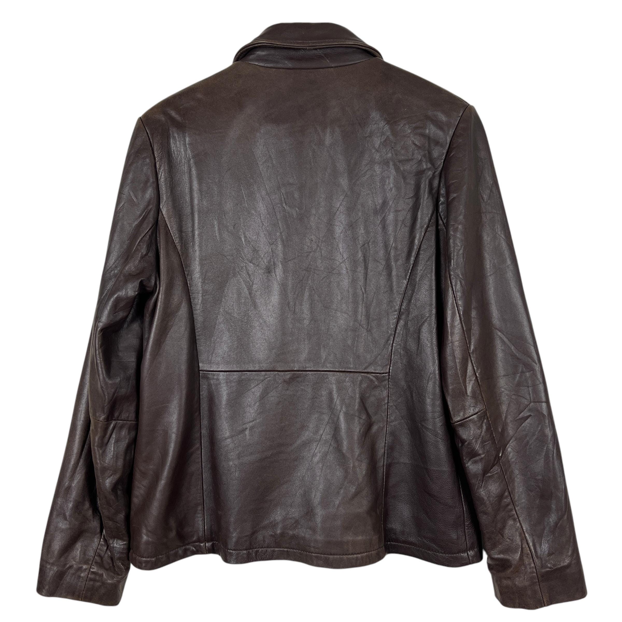 美品90S BANANA REPUBLIC LEATHER JACKET 黒XS Leather Jackets