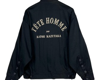 Vintage Tete Homme Katoh Kazutaka jacka med stor logotyp - storlek L