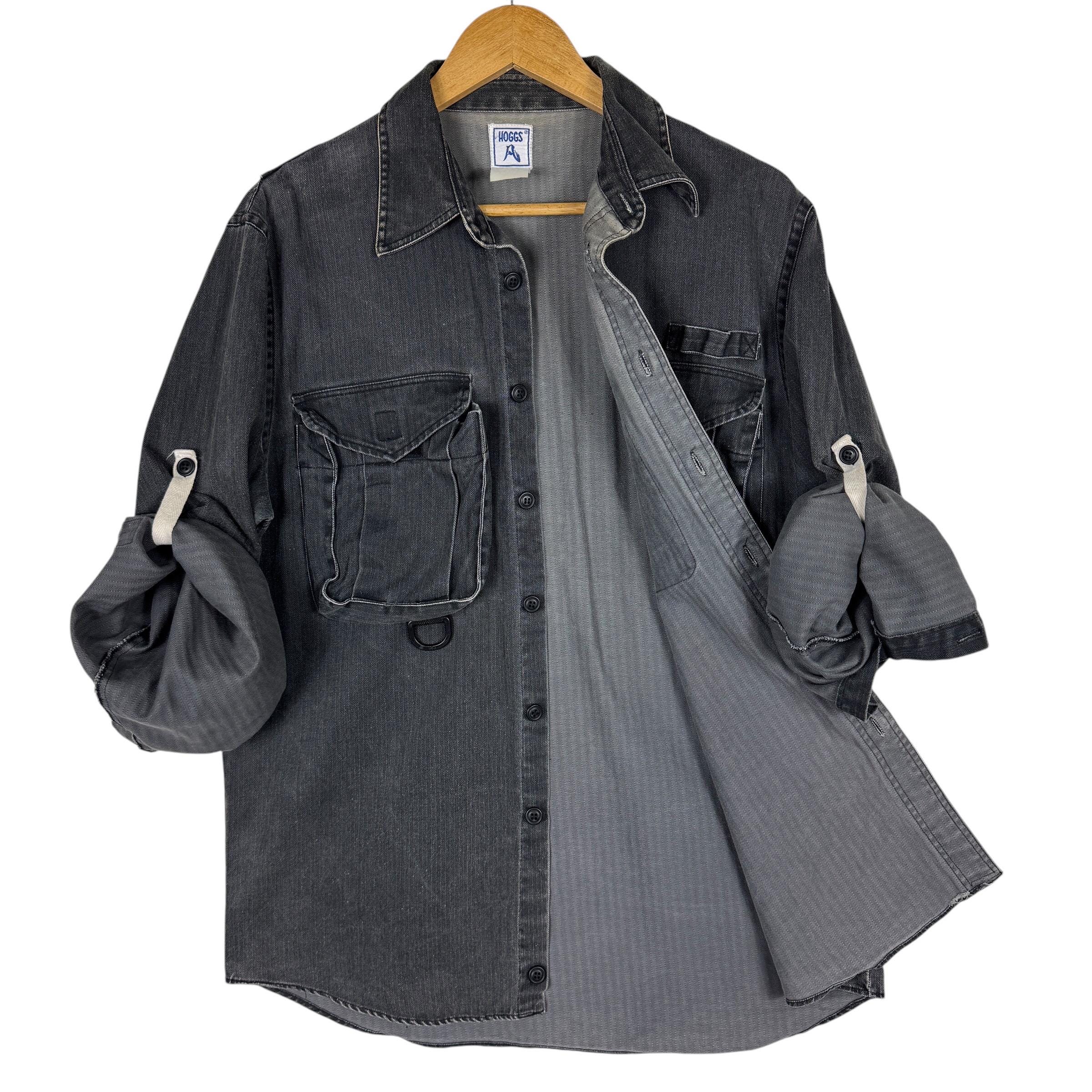 Vintage Hoggs Nepenthes Herringbone Twill Cargo Shirt Jacket (size 