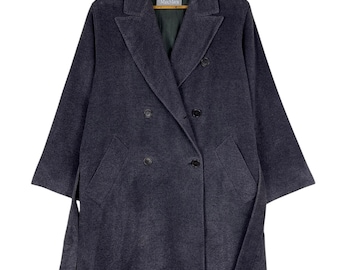 Maxmara Double Breast Wool Cashmere Belt Overcoat Made In Italy - (Size 2 Usa)