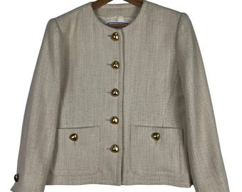 Chaqueta de tweed Yves Saint Laurent Variation vintage de los años 80 - Fabricada en Francia - Talla 40 / EE. UU. 8