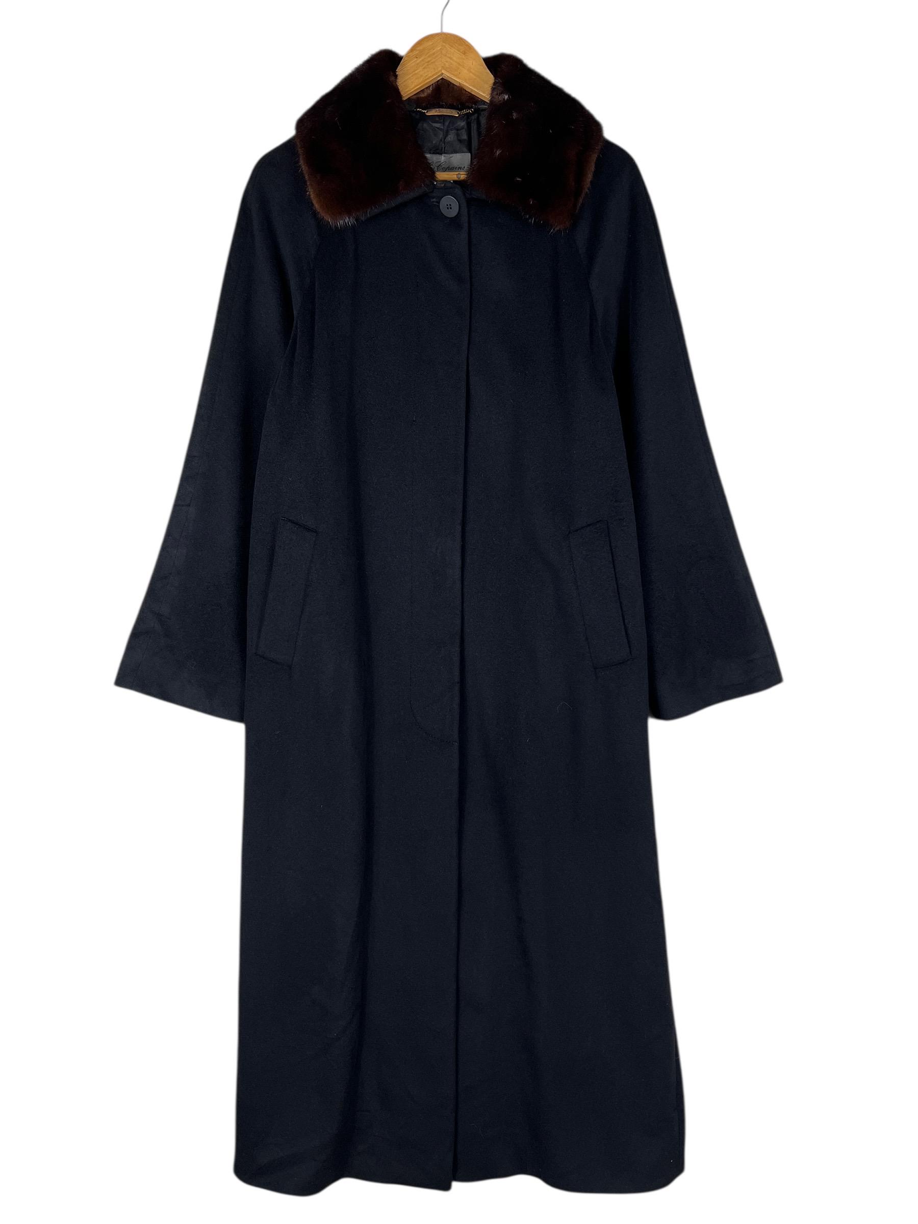 Les Copains X Loro Piana Fabric Wool Coat Real Fur Trim , Made in