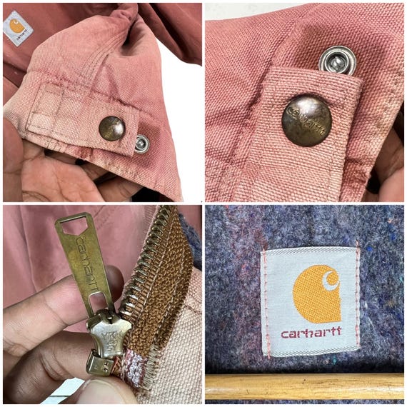Vintage 80s Carhartt Detroit Jacket: Sun Faded Dyed Denim, Made in