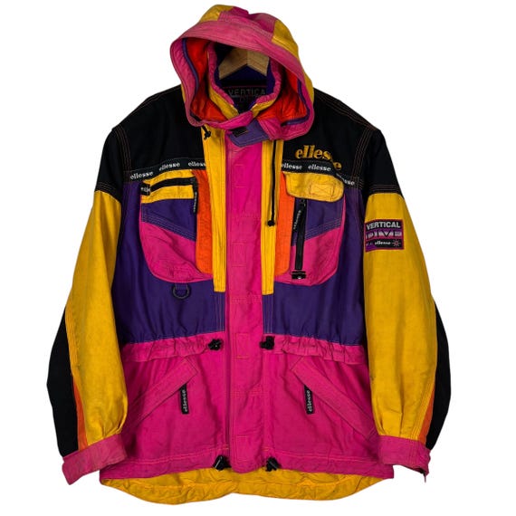 90s Vintage Ellesse Vertical Dive Multi Colour Ski Astro Jacket - Etsy