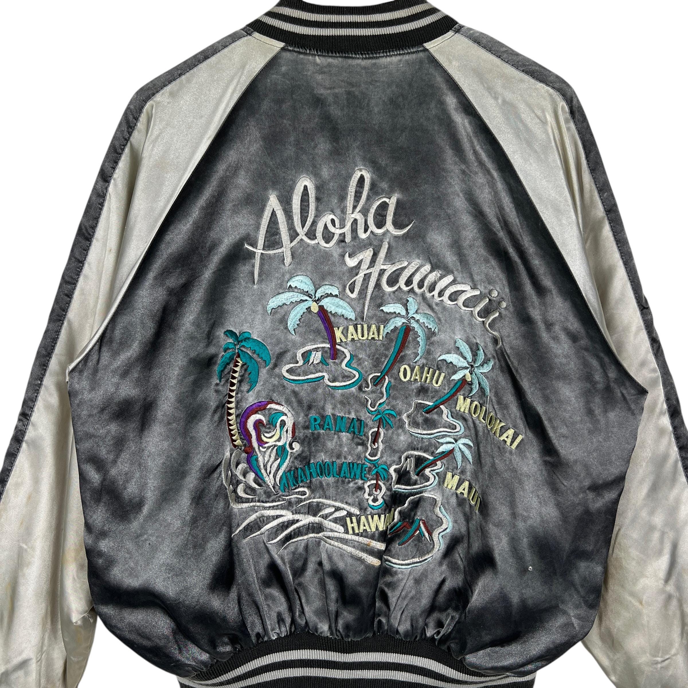 Vintage Jungle Storm Sukajan Jacket: Aloha Hawaii Souvenir, Size M