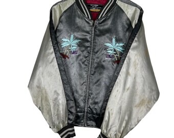 Vintage Jungle Storm Sukajan Jacket: Aloha Hawaii Souvenir, Size M