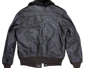 Vintage William Barry G 1 Aviator Style Leather Jacket Made in Usa