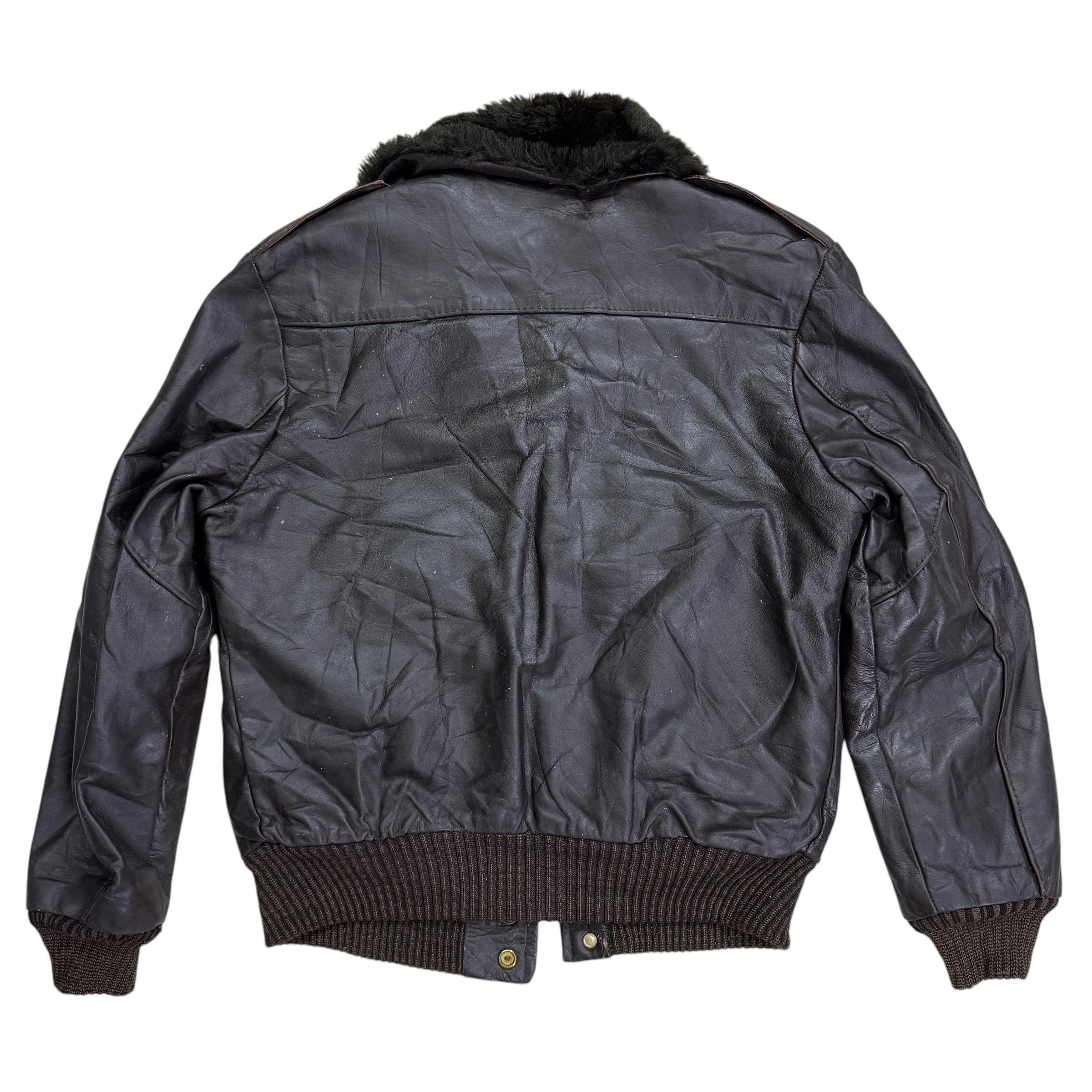 Vintage William Barry G 1 Aviator Style Leather Jacket Made in Usa 