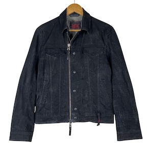 Vintage Marithe francois Girbaud Oiled Coated Denim Jacket Size M