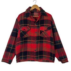 ジャケット・アウター 60s- winter king check wool jacket Vintage Winter King Mens Buffalo Check Red/Black 100% Wool