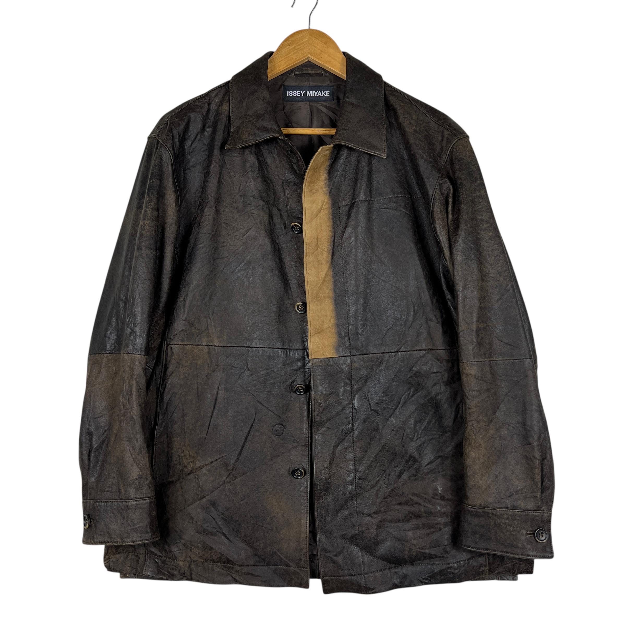 希少なイッセイミヤケ メンズ シープスキンレザージャケット 日本製