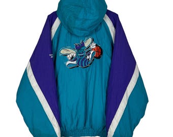 Vintage 1990s Charlotte Hornets NBA Apex One Logo Athletic Puffer