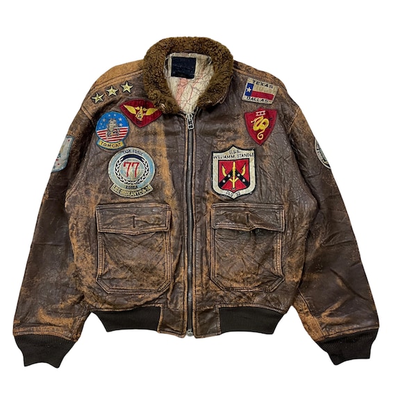 Rare 1987 Vtg Avirex Us Air Force Patches Leather Jacket