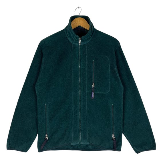 90s Vintage Patagonia Fleece Forest Green - Full Zip - Made in Usa