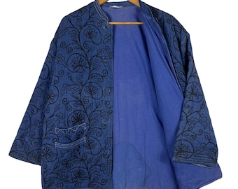Pick!! Rare 60s Vintage Le De Lei Indigo Sashiko Jacket Japanese Handmade
