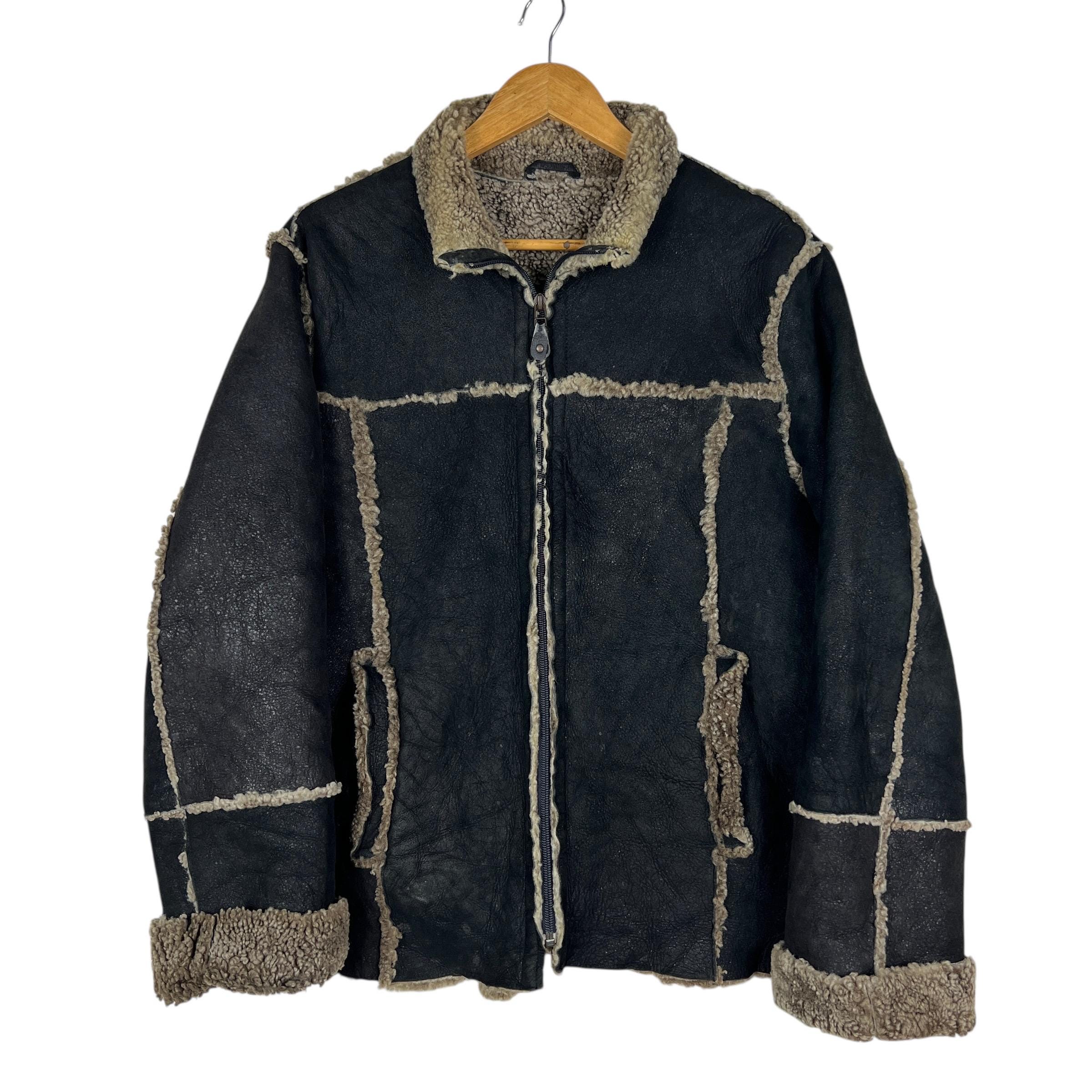 Tornado Mart Leather Shearling Jacket - Size M - Etsy Israel