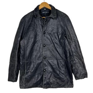 Vintage armani leather jacket - Etsy 日本