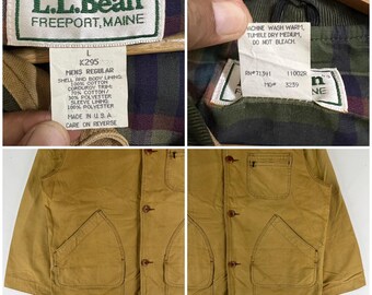 Vintage 80s LL Bean Safari Chore Jacket - Made in USA - Size