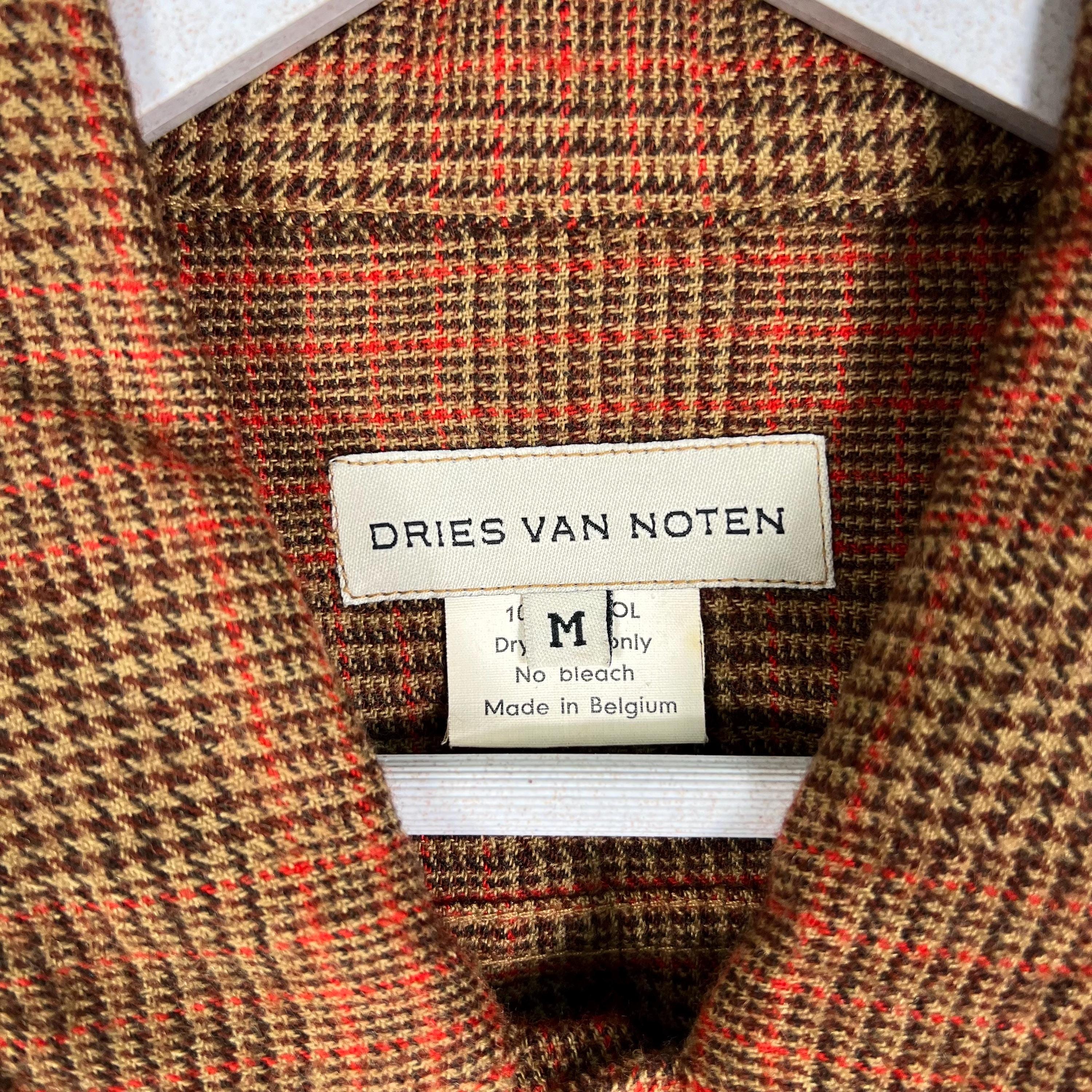 〜00's Made In Belgium DRIES VAN KNOTTEN Vintage Dries Van Noten Check Wool Trucker Jacket Made in