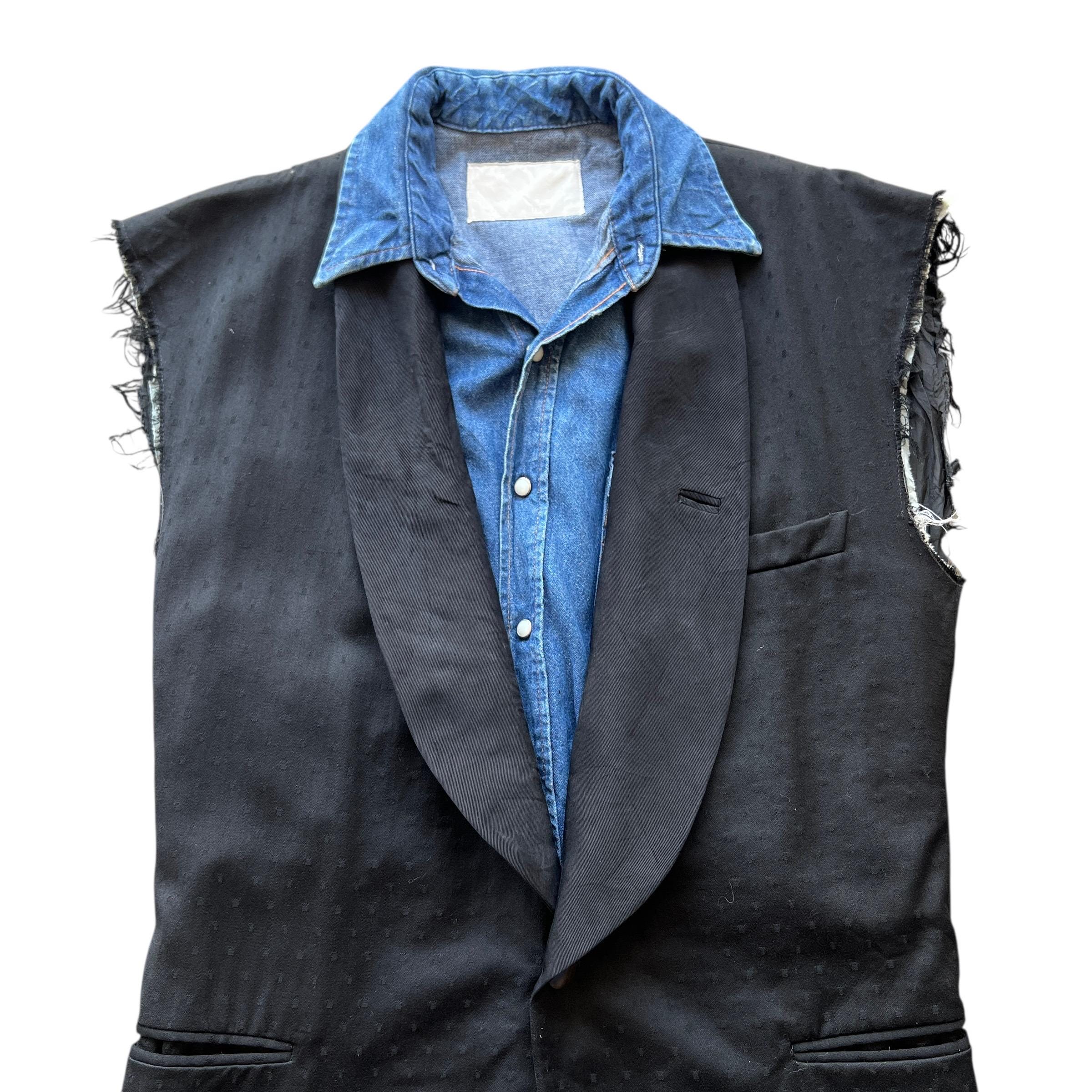 Gilet Remake Rework Lazer Wrangler Shirt Vest Made in Japan Size