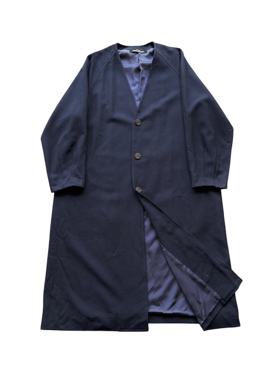 90s Tricot Comme Des Garcons Wool Coat - Collarless Japanese