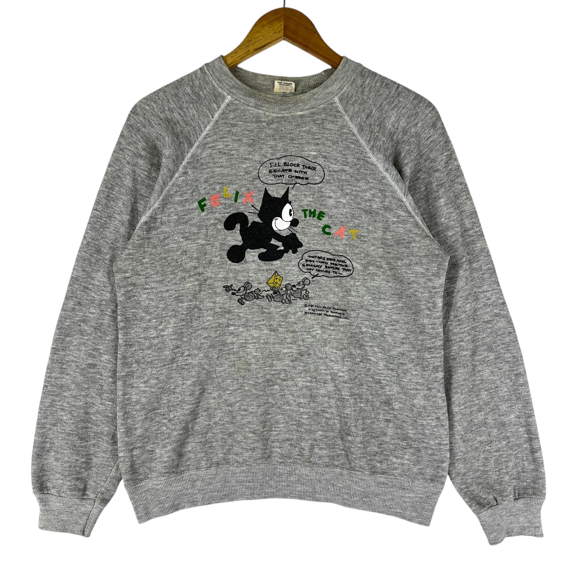 Vintage 80s Felix the Cat X Levis Sweatshirt Made in Usa Size 
