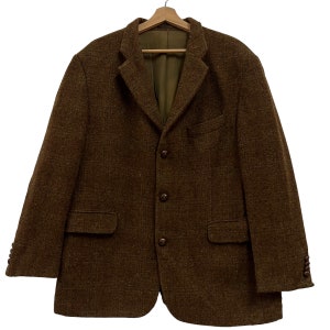 70s Vintage Harris Tweed Wool Blazer Coat