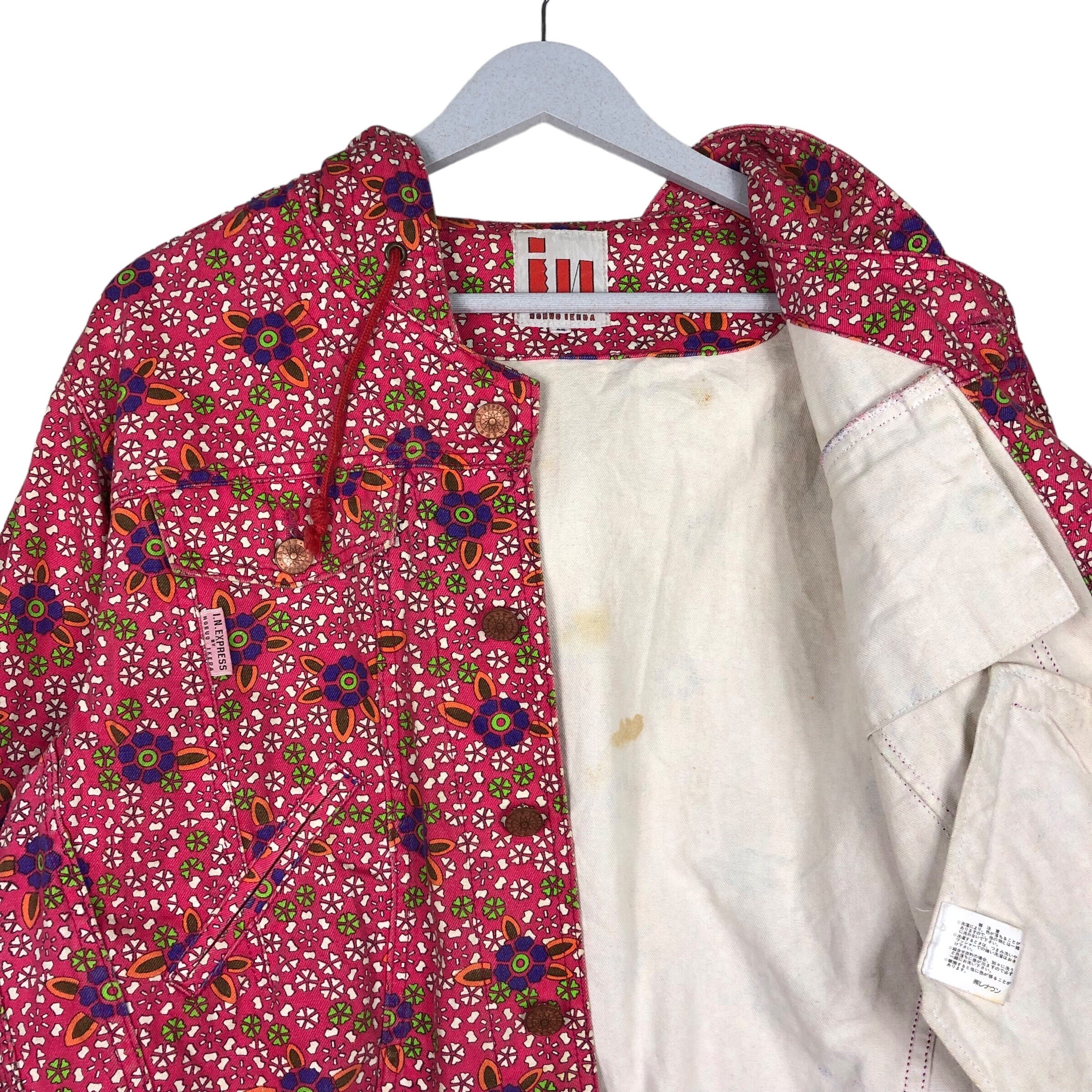 Vintage I. N. Express by Nobuo Ikeda Red Wool Varsity Bomber Jacket M main image 0