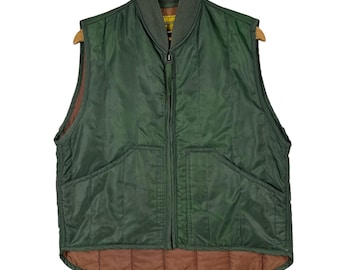 Vintage Independ 2 men's down insulated vest in olive green - Size M