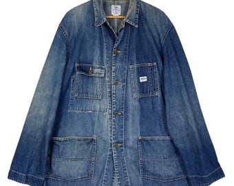 Pick Vintage Edwin Dyed Faded Chore Worker Jacke Größe XL